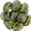 CZPSD1216-BT61100 - Czech Pear Shaped Drop 12/16mm : Milky Peridot - Bronze Picasso - 1 piece