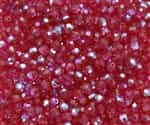 Machine Cut 4mm Round Crystals : CZRC4-X7035 - Fuchsia AB - 25 count