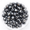 Machine Cut 6mm Round Crystals : CZRC6-14400 - Hematite - 4 count