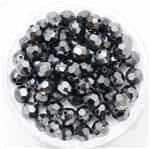 Machine Cut 6mm Round Crystals : CZRC6-14400 - Hematite - 4 count