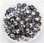Machine Cut 6mm Round Crystals : CZRC6-29601 - Silver/Blue/Purple - 4 count