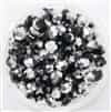 Machine Cut 6mm Round Crystals : CZRC6-S2398 - Jet - Silver Half Coat - 4 count