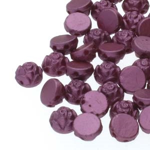 CZRCAB-25031 - Czech Rosetta 2-hole Cabochon 6mm - Pastel Burgundy - 12 Count