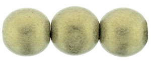 Round Beads 10mm: CZRD10-79080 - Metallic Suede - Gold - 12 pieces