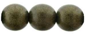 Round Beads 10mm: CZRD10-79082 - Metallic Suede - Dark Green - 12 pieces