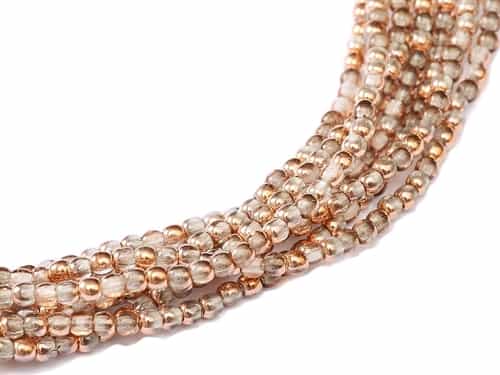 Czech Round Beads 2mm: CZRD2-00030-27101 - Crystal Capri Gold - 25 Count