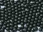Czech Round Beads 2mm: CZRD2-02010-29400 -  Alabaster Metallic Black - 25 Count