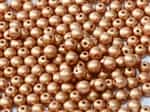 Czech Round Beads 2mm: CZRD2-02010-29412 -  Alabaster Metallic Copper - 25 Count