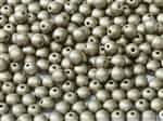 Czech Round Beads 2mm: CZRD2-02010-29416 -  Alabaster Metallic Sand - 25 Count