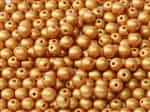 Czech Round Beads 2mm: CZRD2-02010-29421 -  Alabaster Metallic Gold - 25 Count