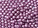 Czech Round Beads 2mm: CZRD2-02010-29428 -  Alabaster Metallic Magenta - 25 Count