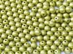 Czech Round Beads 2mm: CZRD2-02010-29482 - Alabaster Metallic Chartruese - 25 Count