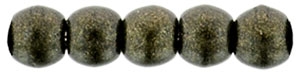 Czech Round Beads 2mm: CZRD2-79082 - Metallic Suede - Dark Green - 25 pieces