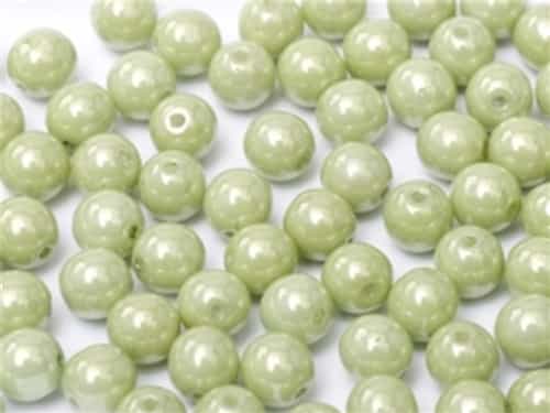 [ 5-1-F-3 ] Round Beads 3mm: CZRD3-03000-14457  - Chalk White Mint Luster - 25 pieces