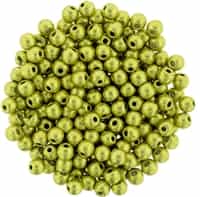 Round Beads 3mm: CZRD3-77058 - ColorTrends: Saturated Metallic Primrose Yellow - 25 pieces