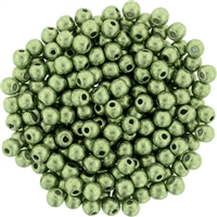Round Beads 3mm: CZRD3- 77064 - ColorTrends: Saturated Metallic Greenery - 25 pieces