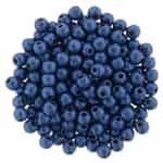 Round Beads 3mm: CZRD3-79031 - Metallic Suede - Blue - 25 pieces