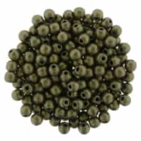 Round Beads 3mm: CZRD3-79080 - Metallic Suede - Gold - 25 pieces