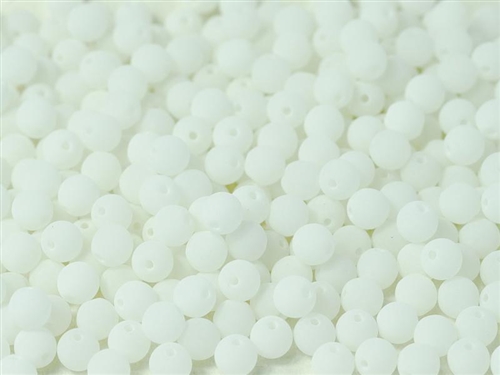 Round Beads 3mm: CZRD3-92920  - Bondelli Matte White - 25 pieces