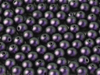 Round Beads 3mm: CZRD3-94101 - Polychrome  Black Raspberry - 25 pieces