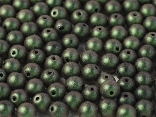 Round Beads 3mm: CZRD3-94103 - Polychrome  Olive Mauve - 25 pieces