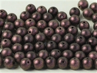 Round Beads 3mm: CZRD3-94108 - Polychrome Dark Violet - 25 pieces