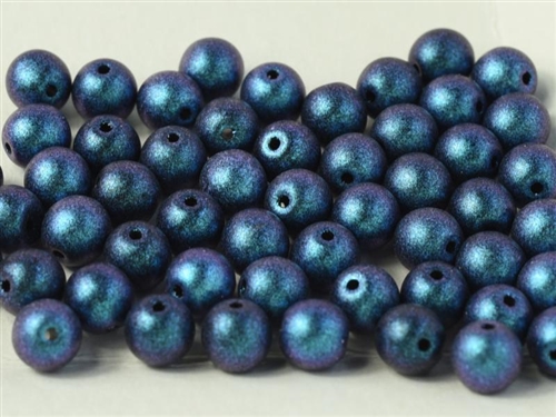 Round Beads 3mm: CZRD3-94109 - Polychrome Dark Capri - 25 pieces