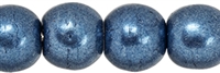 Round Beads 4mm: CZRD4-07B02 - ColorTrends: Saturated Metallic Bluestone - 25 pieces