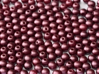 Round Beads 4mm: CZRD4-25031 - Alabaster Pastel Burgundy - 25 pieces