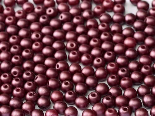 Round Beads 4mm: CZRD4-25031 - Alabaster Pastel Burgundy - 25 pieces