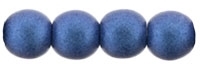 Round Beads 4mm: CZRD4-79031 - Metallic Suede - Blue - 25 pieces