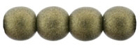 Round Beads 4mm: CZRD4-79080 - Metallic Suede - Gold - 25 pieces