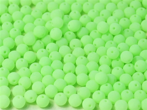 Round Beads 4mm: CZRD4-92924 - Bondelli Matte Lime - 25 pieces