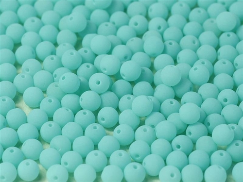 Round Beads 4mm: CZRD4-92928 - Bondelli Matte Mint - 25 pieces