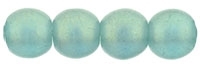 Round Beads 4mm: CZRD4-MSG6021 - Sueded Gold Light Teal - 25 pieces