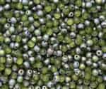 Round Beads 4mm: CZRD4-MV5023  - Matte Olivine - Vitral - 25 pieces