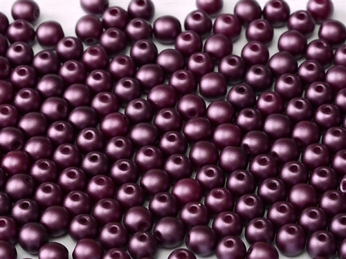 Round Beads 6mm: CZRD6-25032 - Pastel Bordeaux - 25 pieces