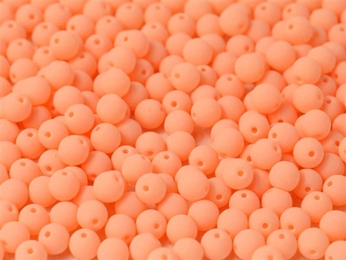 Round Beads 6mm: CZRD6-92922 - Bondelli Matte Orange - 25 pieces