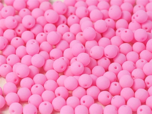 Round Beads 6mm: CZRD6-92923 - Bondelli Matte Soft Pink - 25 pieces