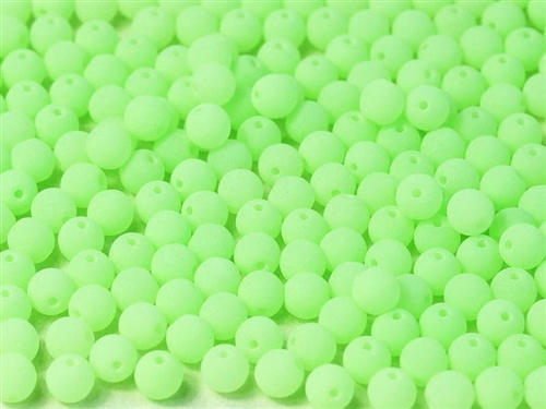 Round Beads 6mm: CZRD6-92924 - Bondelli Matte Lime - 25 pieces