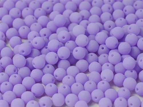 Round Beads 6mm: CZRD6-92945 - Bondelli Matte Purple - 25 pieces