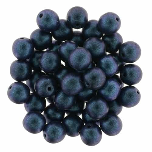 Round Beads 6mm: CZRD6-94105  - Polychrome - Indigo Orchid - 25 pieces