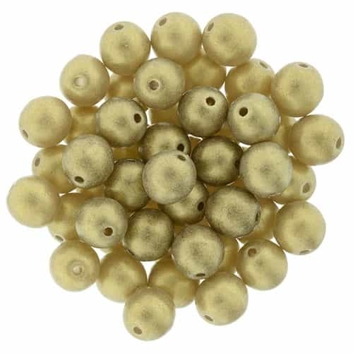 Round Beads 6mm: CZRD6-MSG1023 - Sueded Gold Smokey Topaz - 25 pieces