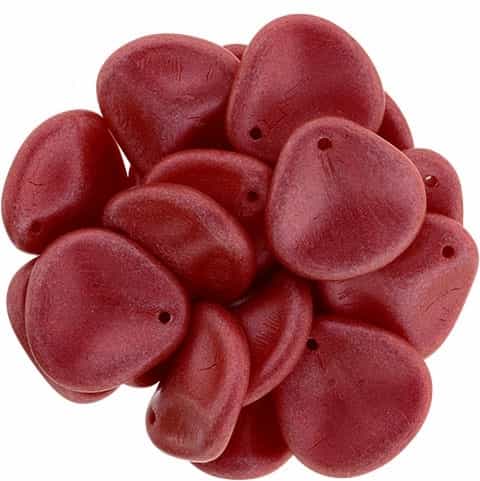 Czech Rose Petals 14/13mm - CZRP-03000-01890 - Chalk White Lava Red - 12 Petals