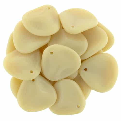 Czech Rose Petals 14/13mm - CZRP-13010 - Opaque - Light Beige - 12 Petals