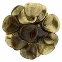 Czech Rose Petals 14/13mmï¿½- CZRP-G1023 - Gold - Smokey Topaz - 12 Petals