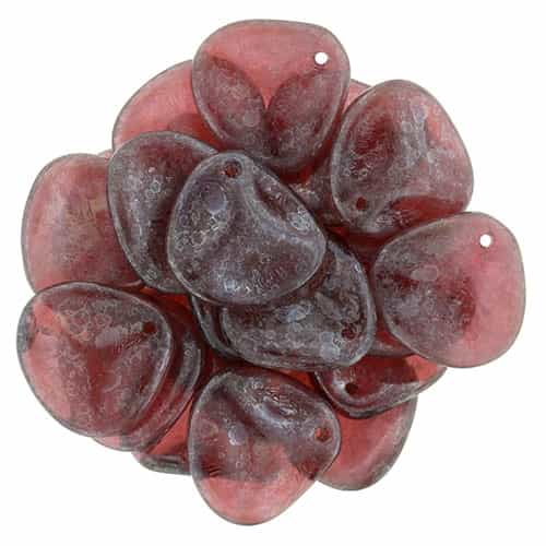 Czech Rose Petals 14/13mmï¿½- CZRP-LS7001 - Luster - Stone Topaz/Mauve - 12 Petals