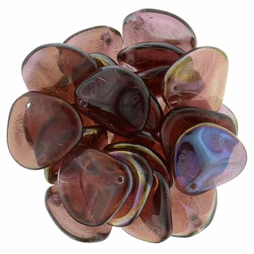 Czech Rose Petals 14/13mm- CZRP-W9008 - Twilight - Siam Ruby - 12 Petals