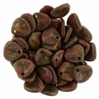 Rose Petals 8/7mm - CZRP8-CT9320 - Opaque Red - Copper Picasso - 25 Petals