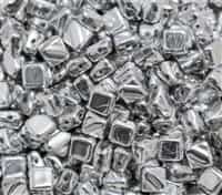 Czech Silky 2-Hole Beads 6x6mm - CZS-00030-27000 - Crystal Full Labrador - 25 count